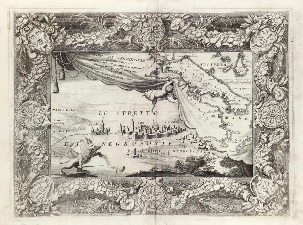 Greece - Euboea - Negroponte, by Vincenzo Coronelli.