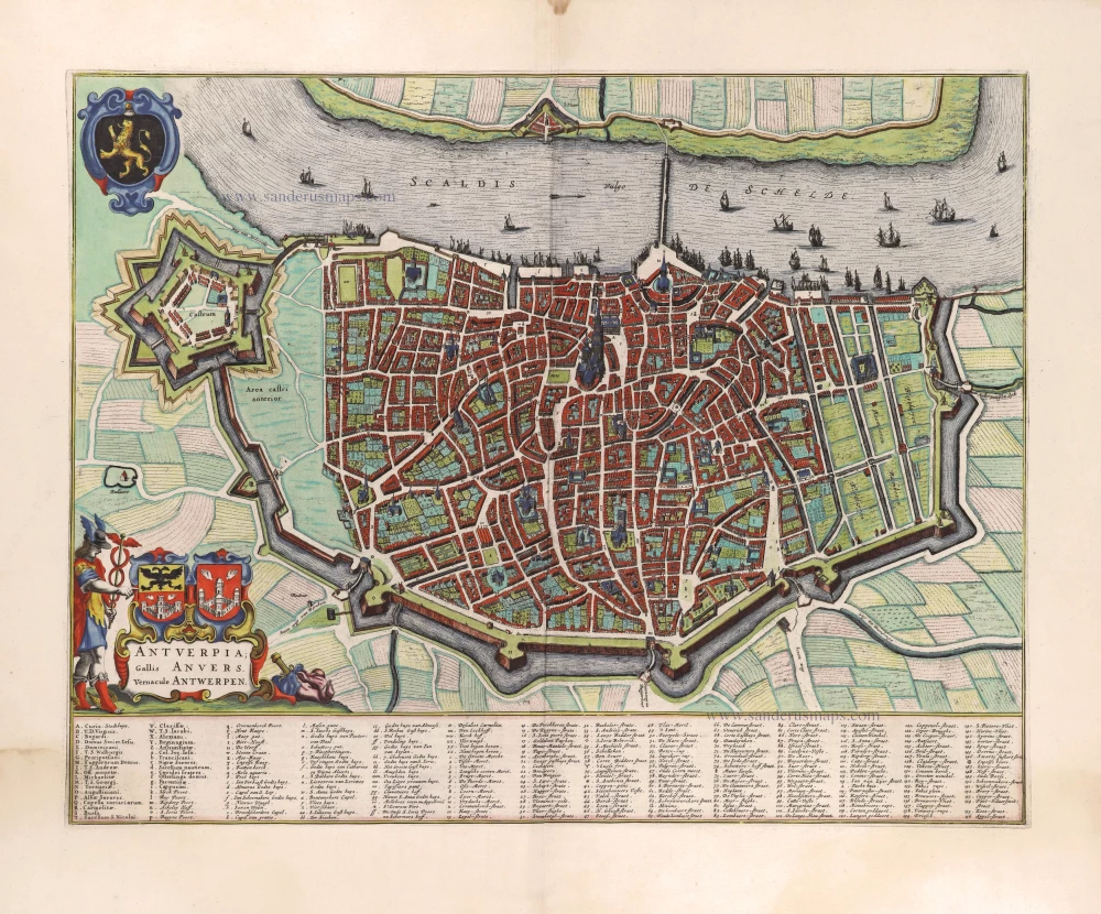 Antwerp (Antwerpen), by Joan Blaeu.