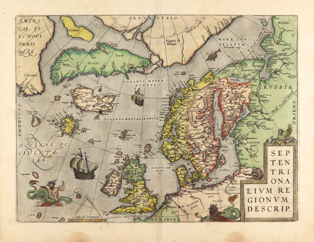 North Atlantic by Abraham Ortelius