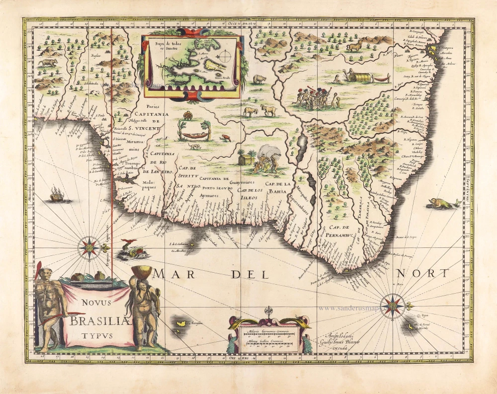 Brazil, by Willem Blaeu.