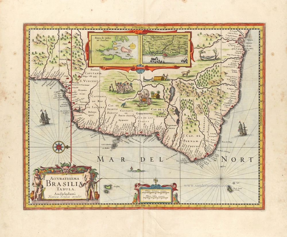 Brazil by Henricus Hondius.