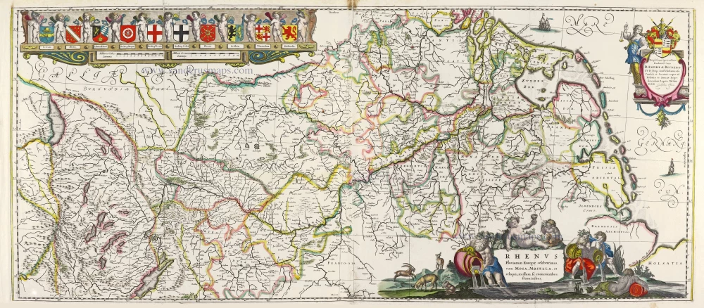 Rhine River, by Willem Blaeu.