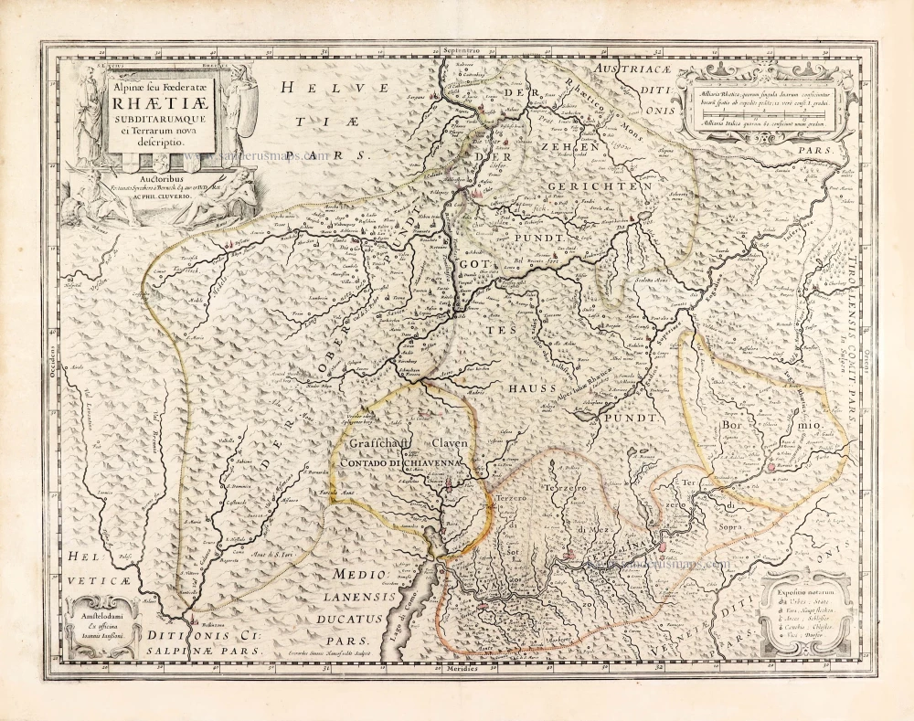 Alpinae seu Foederatae Rhaetiae subditarumque ei Terrarum nova descriptio.
