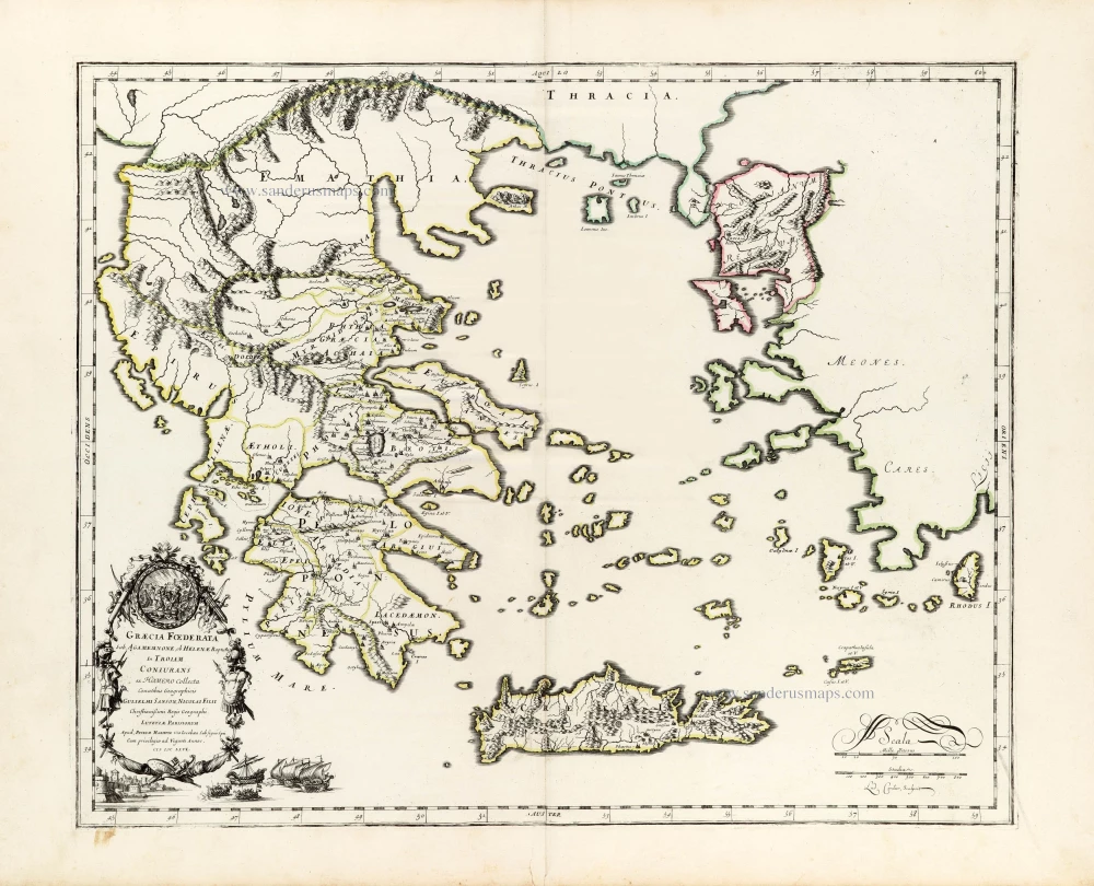 Graecia foederata sub Agamemnone, ob Helenae raptum in Troiam  Coniurans ex Homero collecta.
