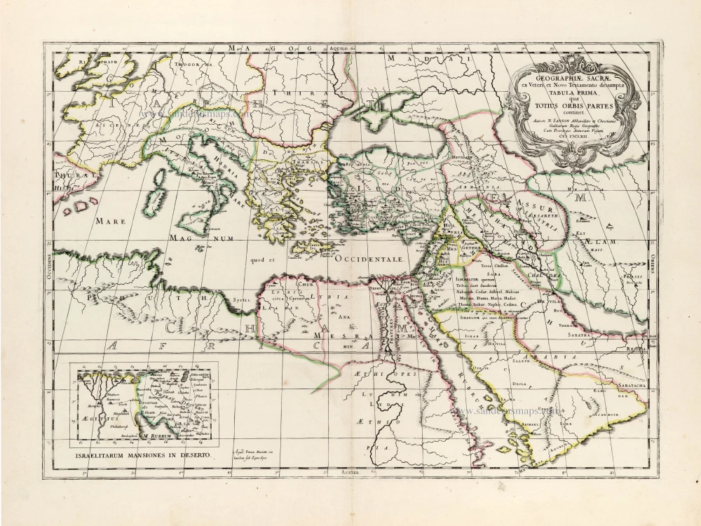 Eastern Mediterranean by Nicolas Sanson, published by Pierre Mariette.