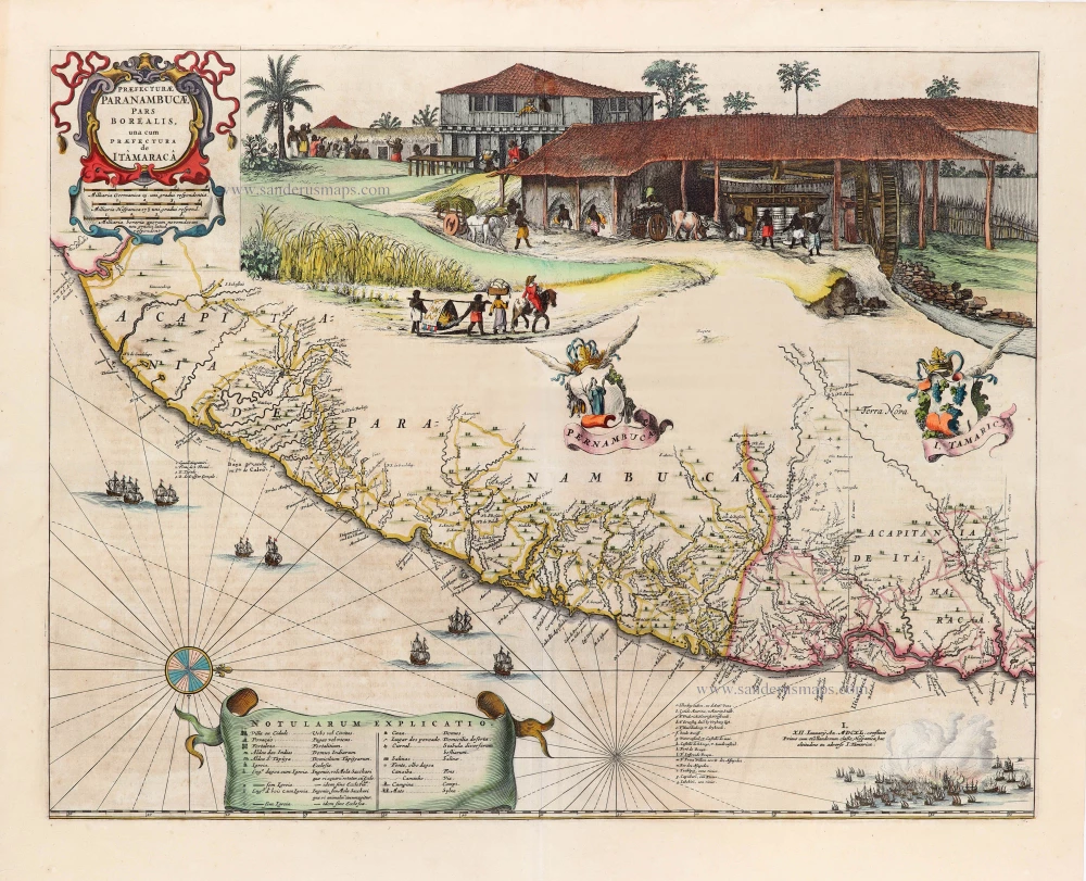 Brazil - Pernambuco (North) by Joan Blaeu.