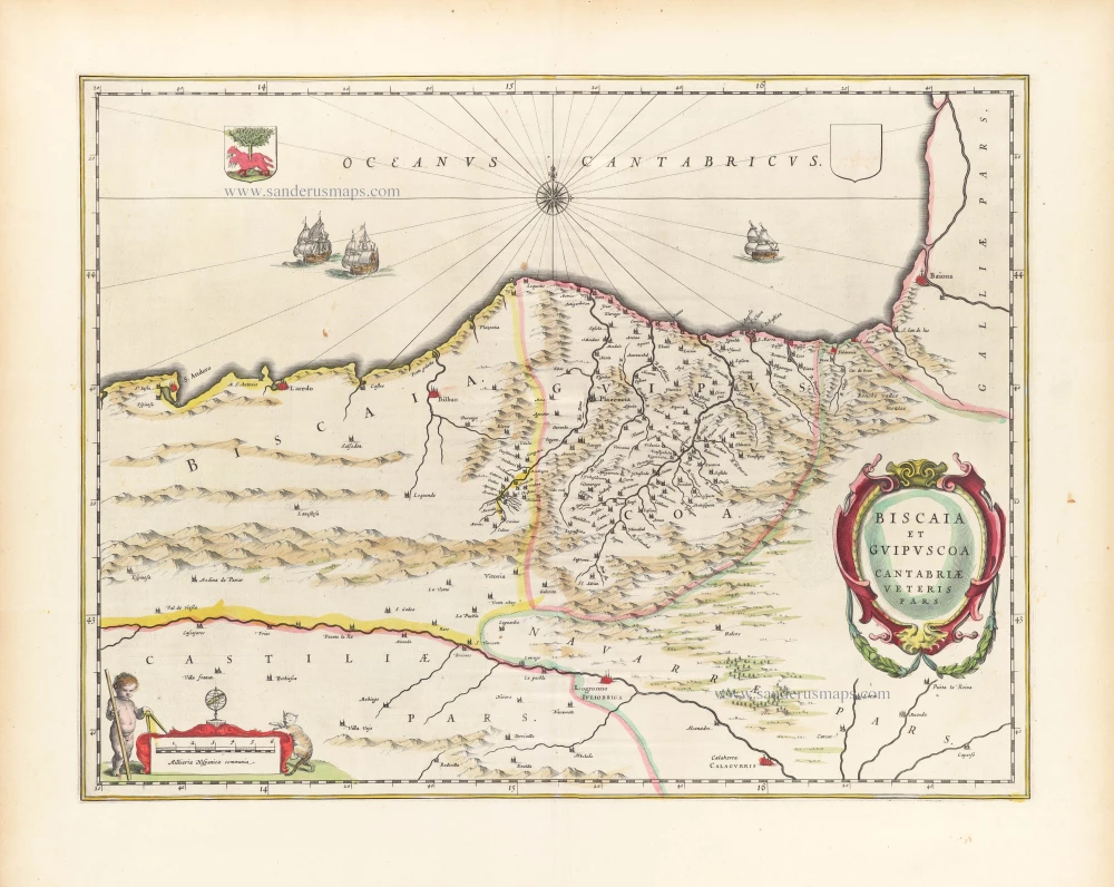 Viscaya - Guipuzcoa, by Willem Blaeu.