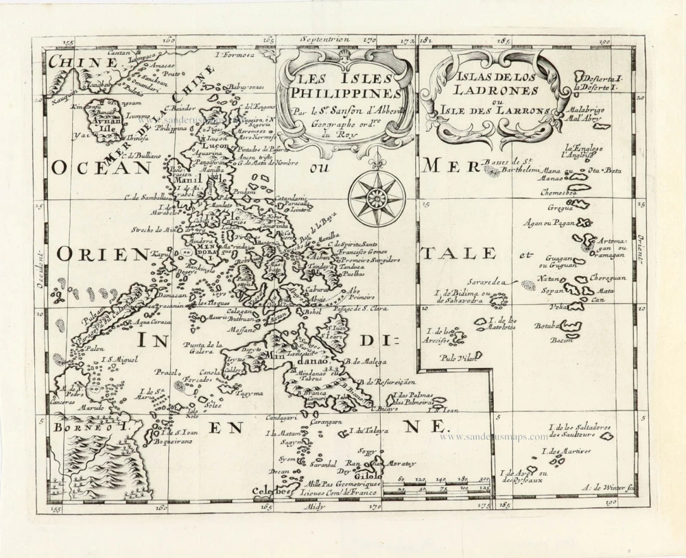 Philippines, by Nicolas Sanson, published by Prevost d'Exiles.