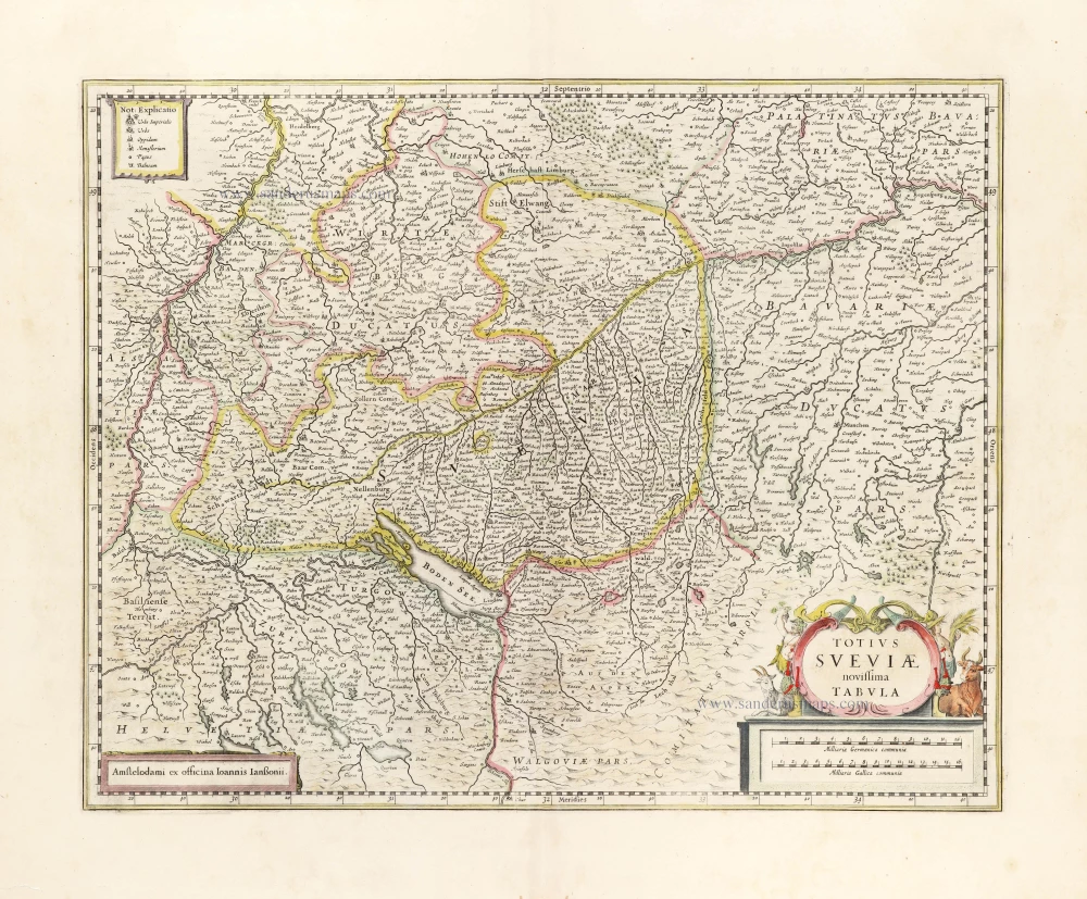 Totius Sueviae novissima Tabula.