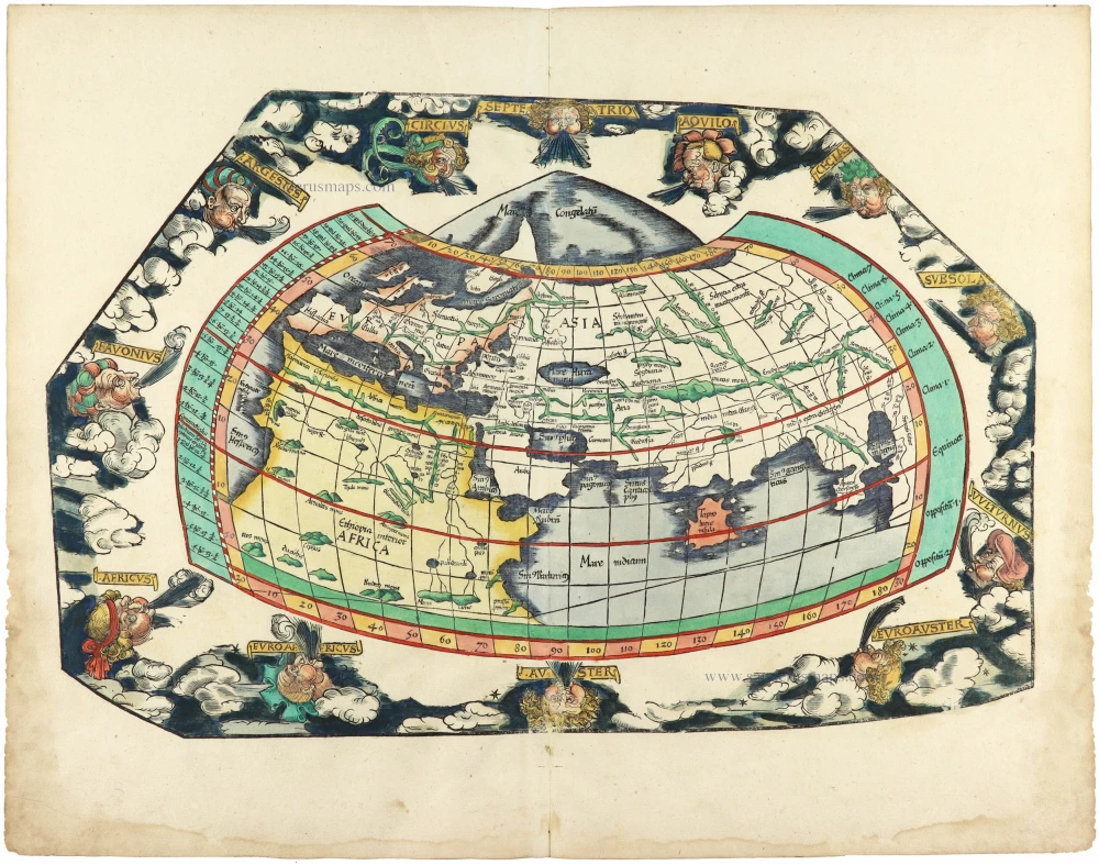 Ptolemaic world by Lorenz Fries after Martin Waldseemüller.