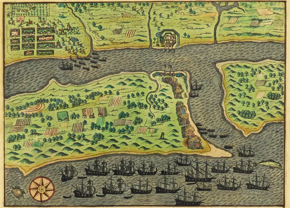 Drake's raids against St. Augustine, Cartagena, Santo Domingo and Praia, Great Voyages, De Bry,