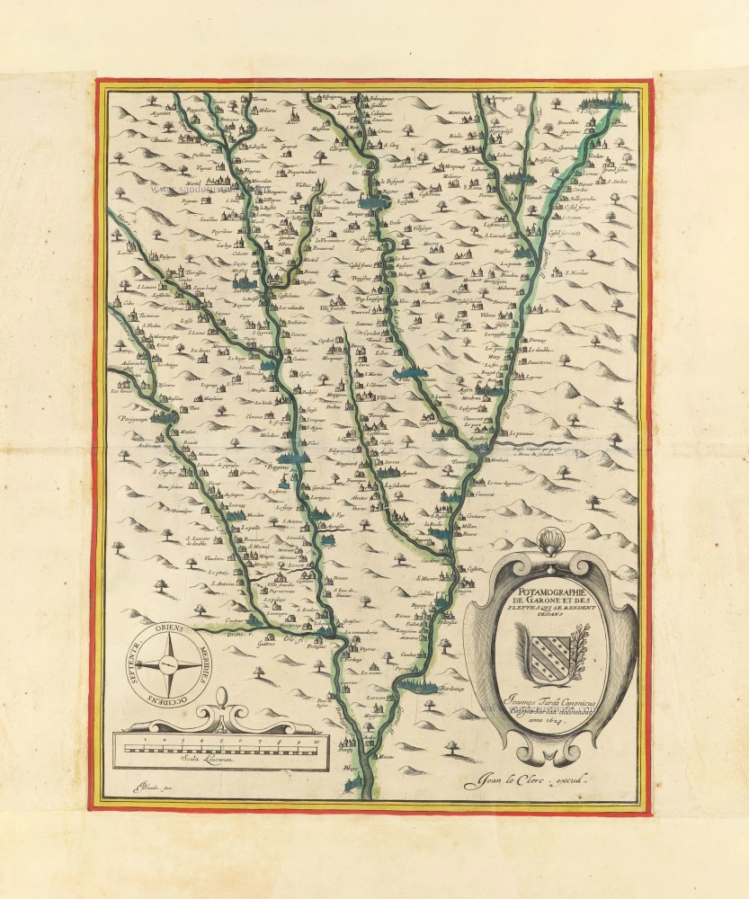 Potamographie de Garone et des fleuves qui se rendent dedans.