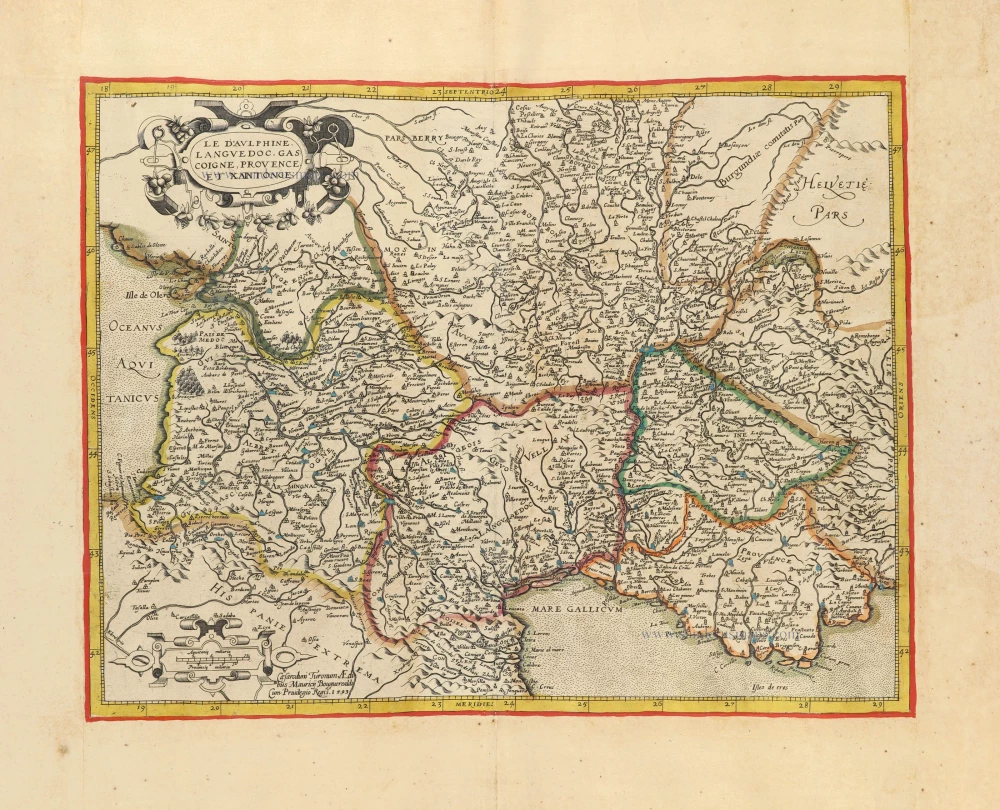 Southern France by Jean Leclerc & Maurice Bouguereau, after G. Mercator.