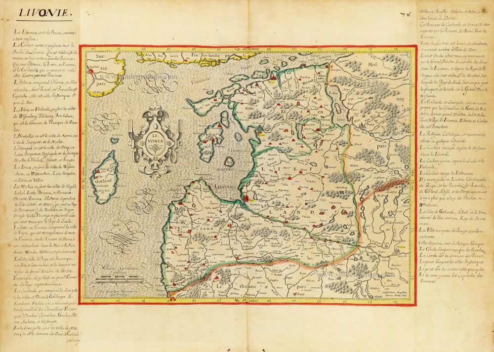 Estonia & Latvia by Gerard Mercator, published by Henricus Hondius.