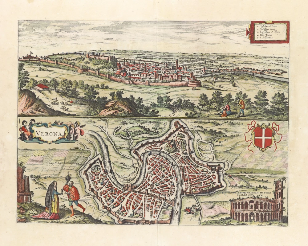 Verona by J. Janssonius after Braun & Hogenberg.