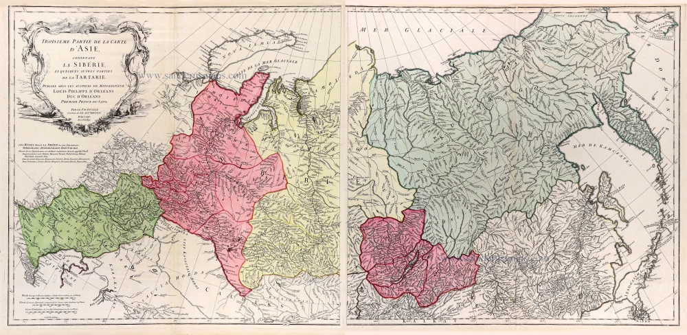 Siberia & Tartary by J.B. d'Anville, published by N. de Fer.