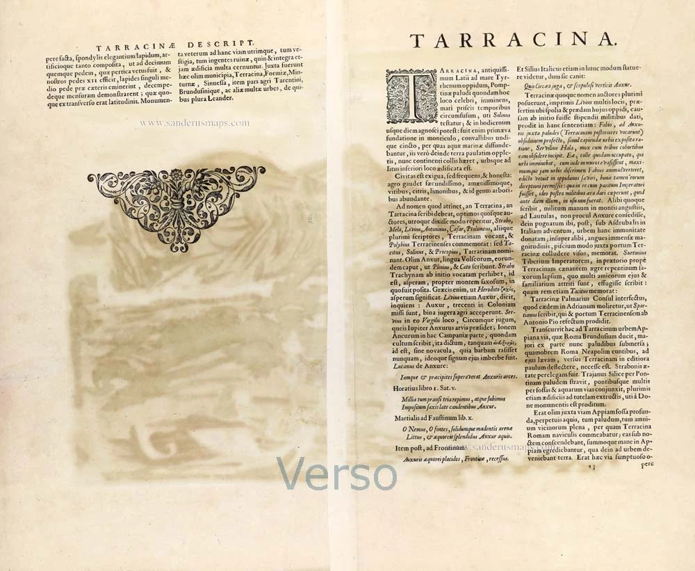 Terracina by Braun and Hogenberg after G. Hoefnagel, published by J. Janssonius.