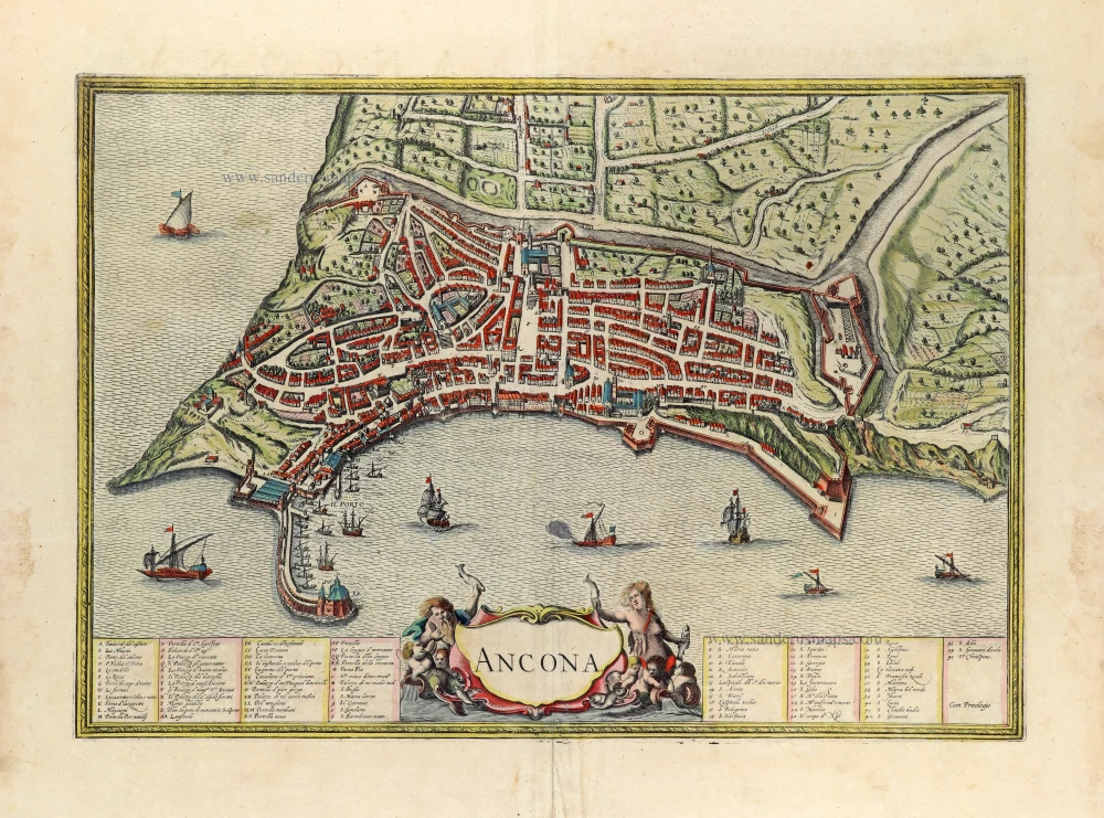 Ancona by Joannes Janssonius after Braun & Hogenberg.