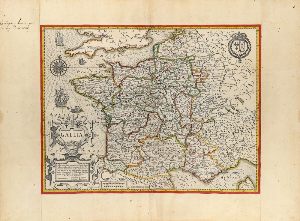 France by Jodocus Hondius, published by Melchior Tavernier.