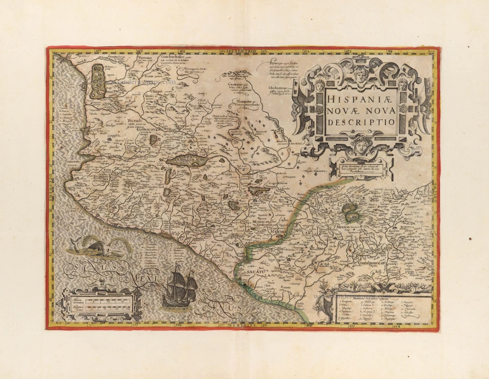 New Spain (Mexico) by Jodocus Hondius.