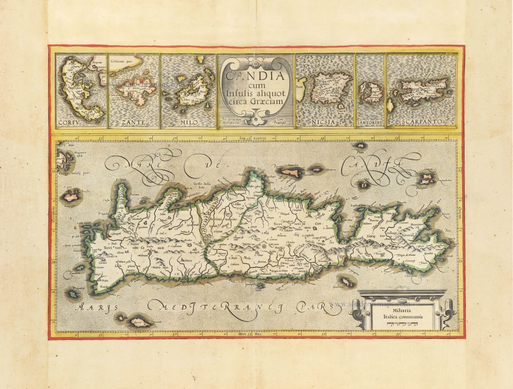 Crete and Mediterranean Islands, by Gerard Mercator.