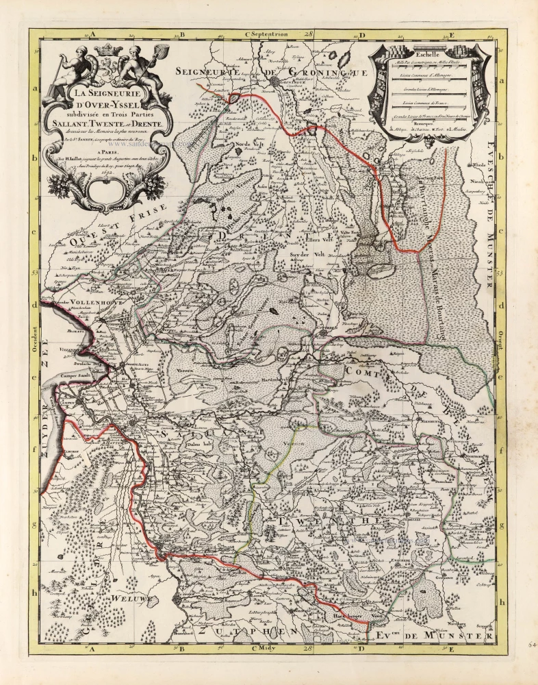 La Seigneurie d'Over-Yssel subdivisée en Trois Parties Sallant, Twente, et Drente.