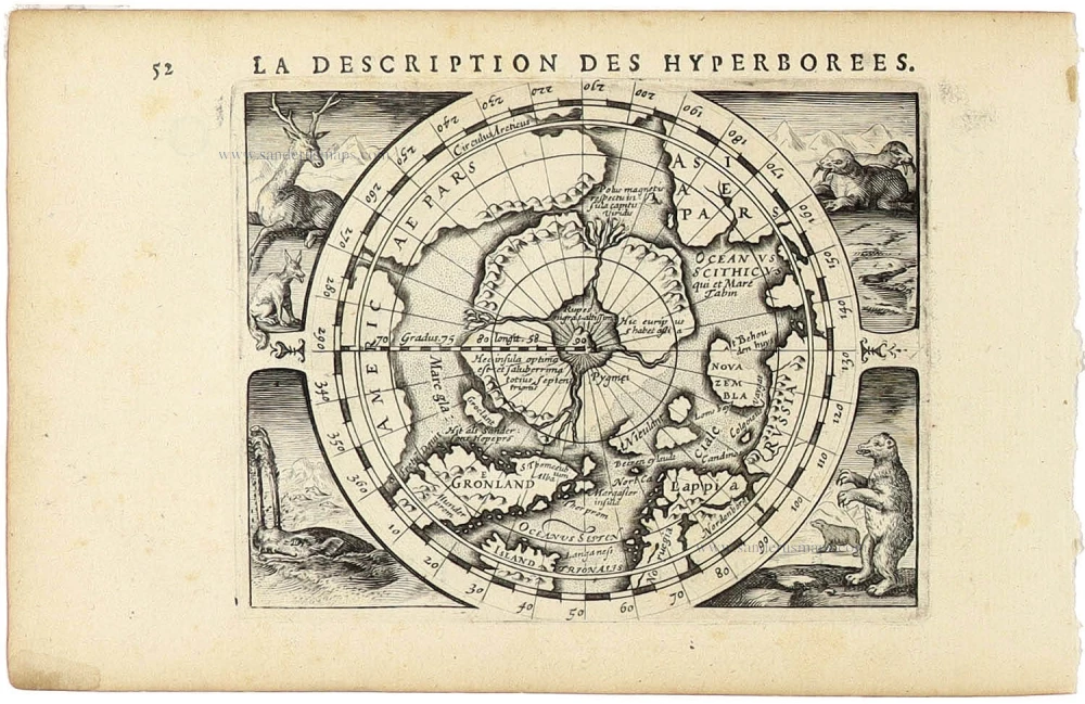 Arctic Region by Petrus Bertius, published by Jodocus Hondius II.