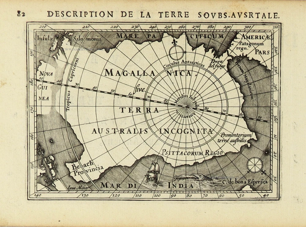 Antartic Region by Petrus Bertius, published by Jodocus Hondius II.