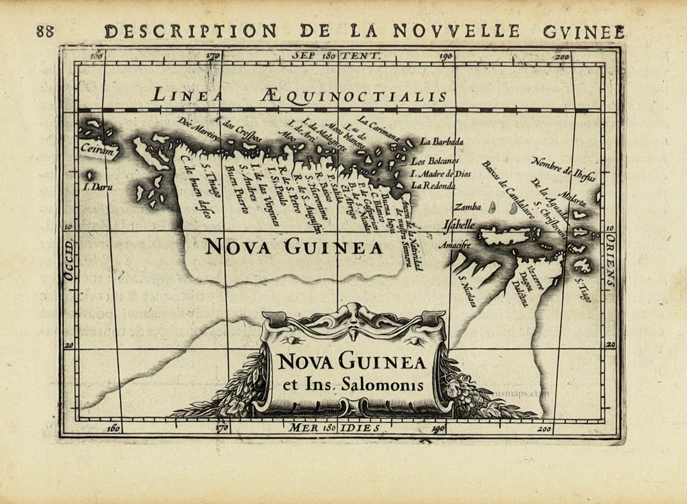 New Guinea by Petrus Bertius, published by Jodocus Hondius II.