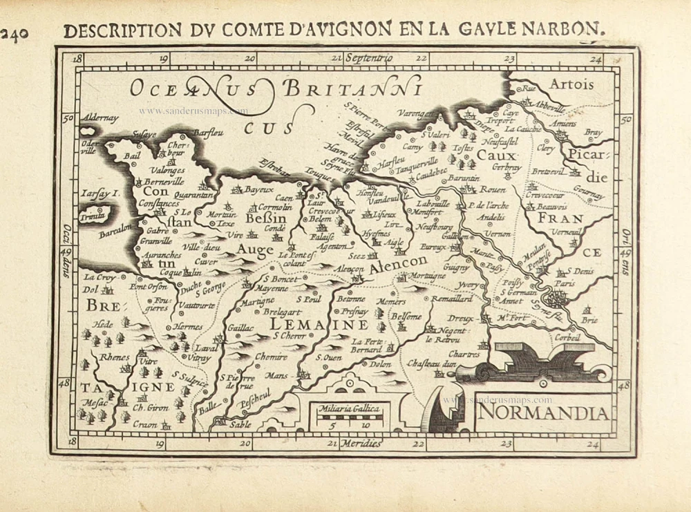 Normandie by Petrus Bertius, published by Jodocus Hondius II.