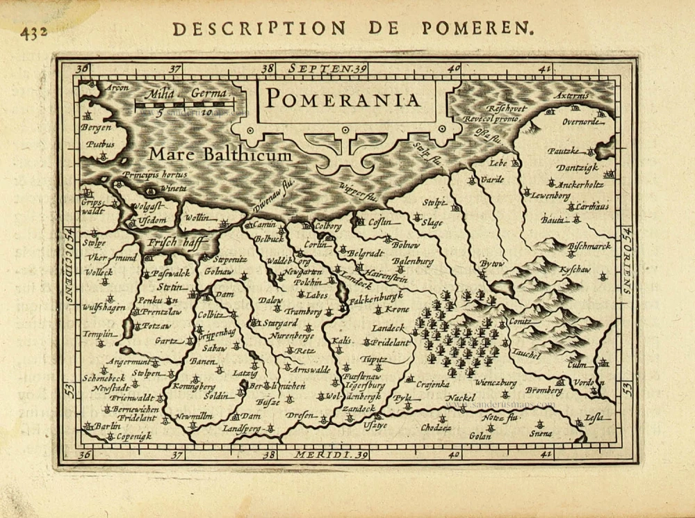 Pommern by Petrus Bertius, published by Jodocus Hondius II.