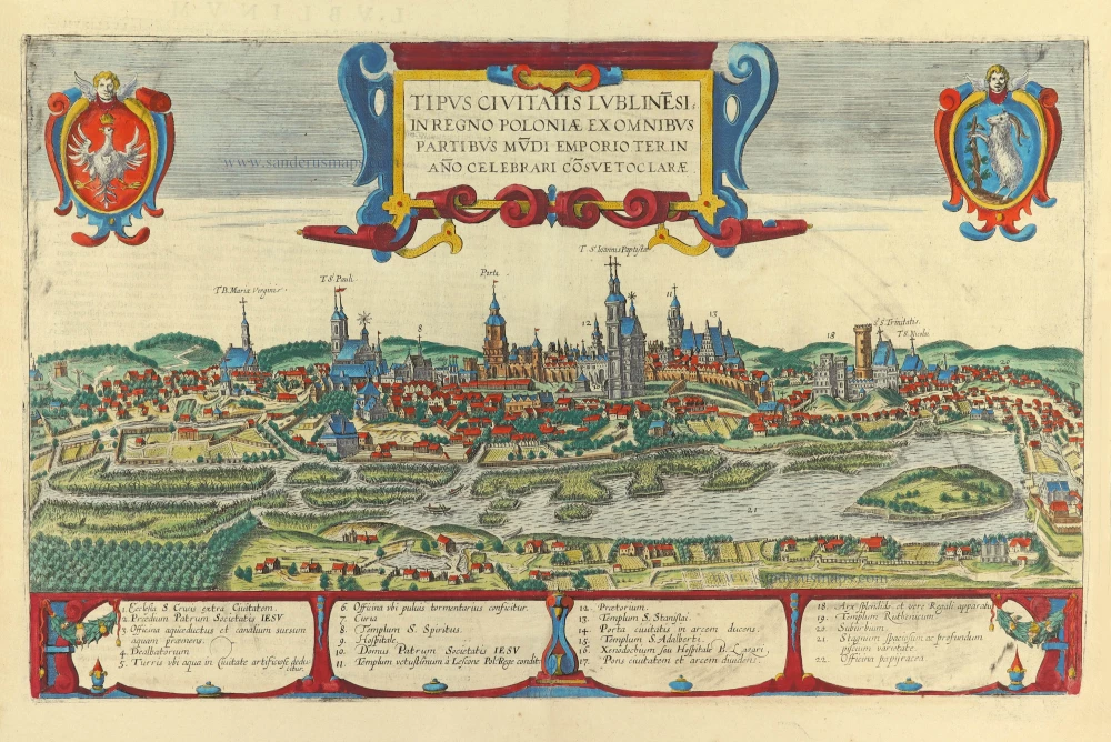 Lublin (Poland), by Georg Braun and Frans Hogenberg.