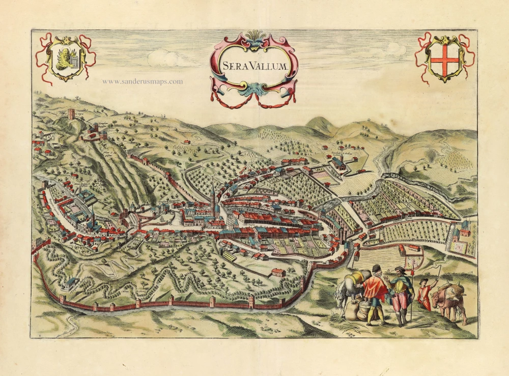 Serravalle (Vittorio Veneto), by J. Janssonius, after Georg Braun & Frans Hogenberg.