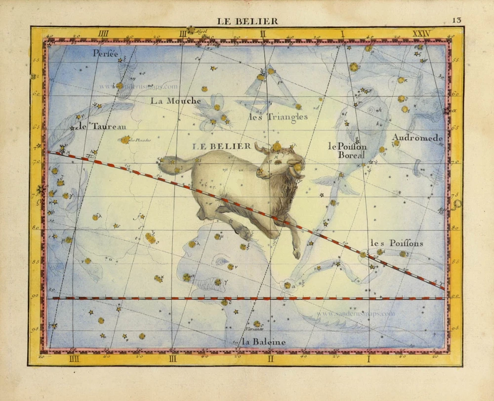 Zodiac sign of the <i>ARIES</i>, by John Flamsteed.