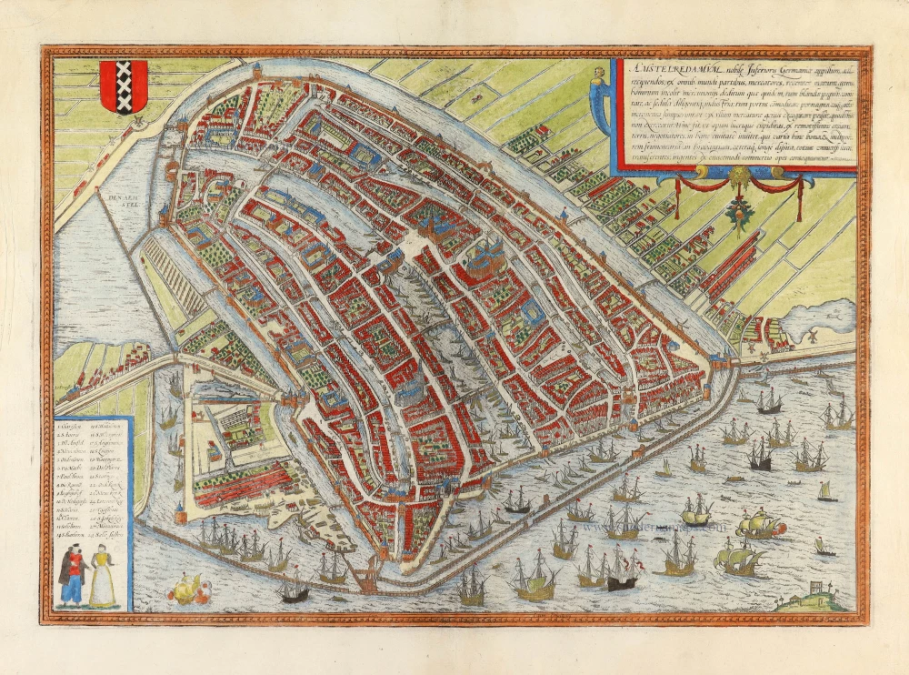 Amsterdam, by Georg Braun & Frans Hogenberg.