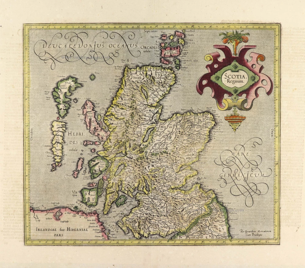 Scotland, by Gerard Mercator.