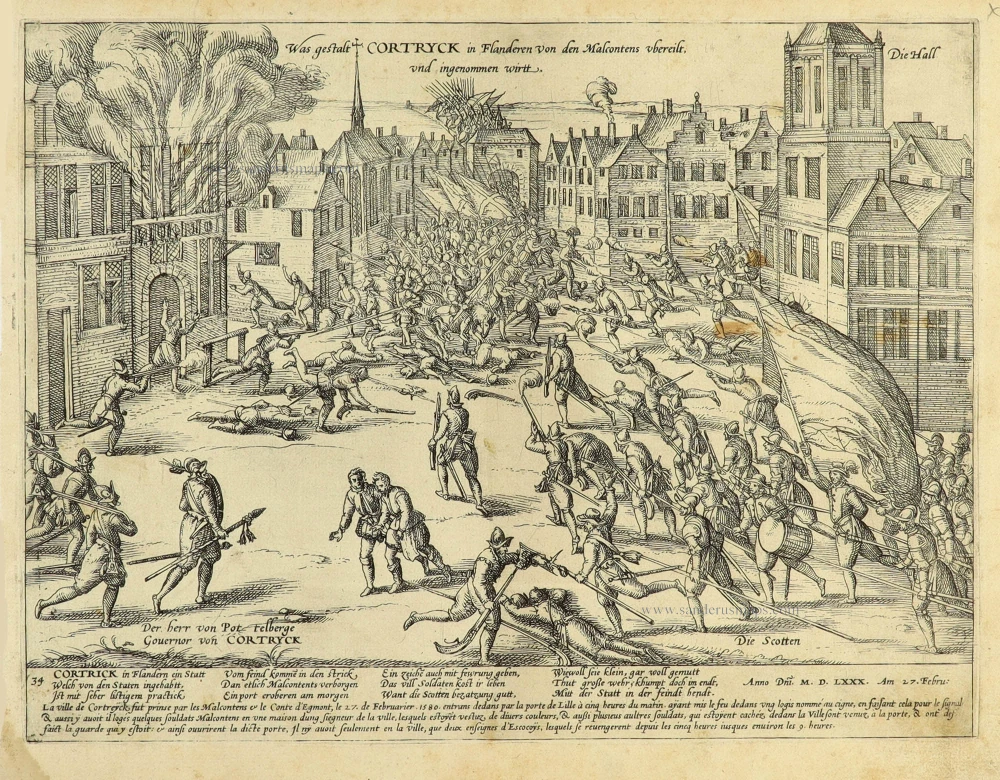 Conquest of Kortrijk by the Malcontents, 27 Feb. 1580, by Frans Hogenberg.