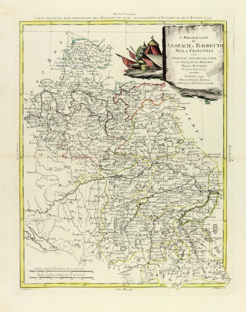 I Margraviati di Anspach, e Bayreuth nella Franconia Con I Bailaggi situati fra l'Inn, La Salza, ed il Danubio nella Baviera.