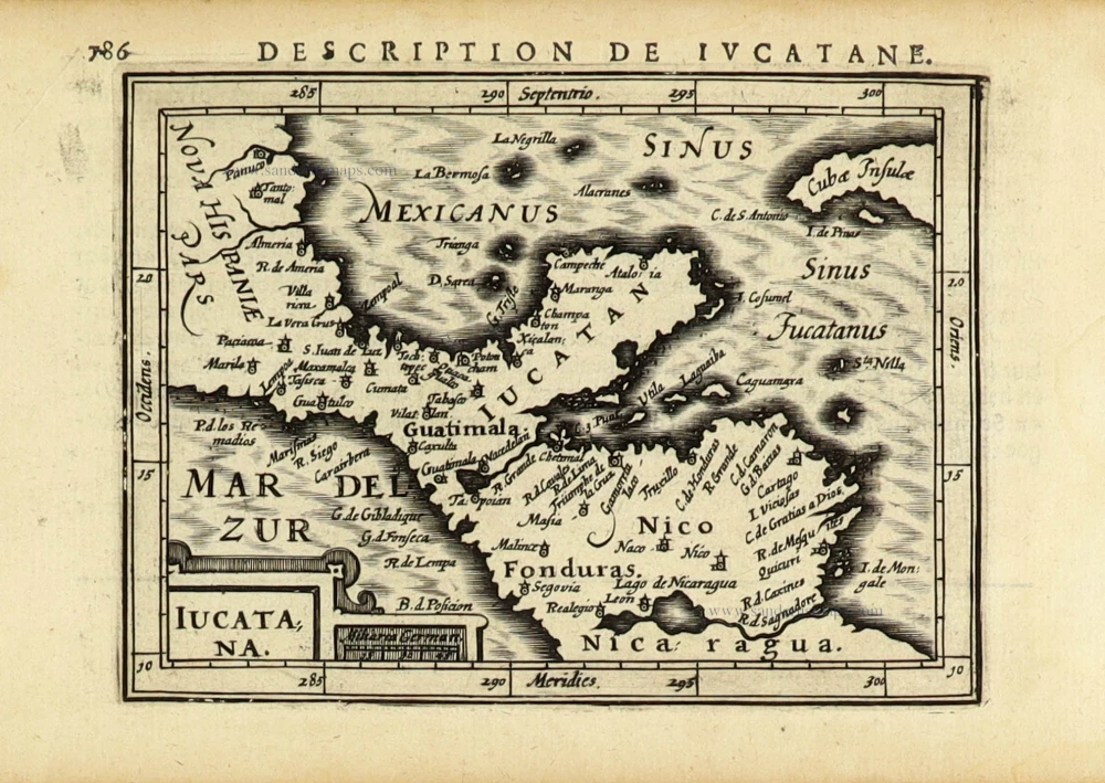 Yucatan, by Petrus Bertius.