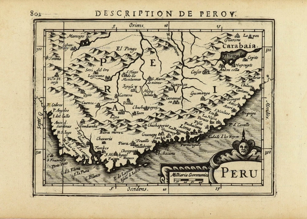 Peru, by Petrus Bertius.
