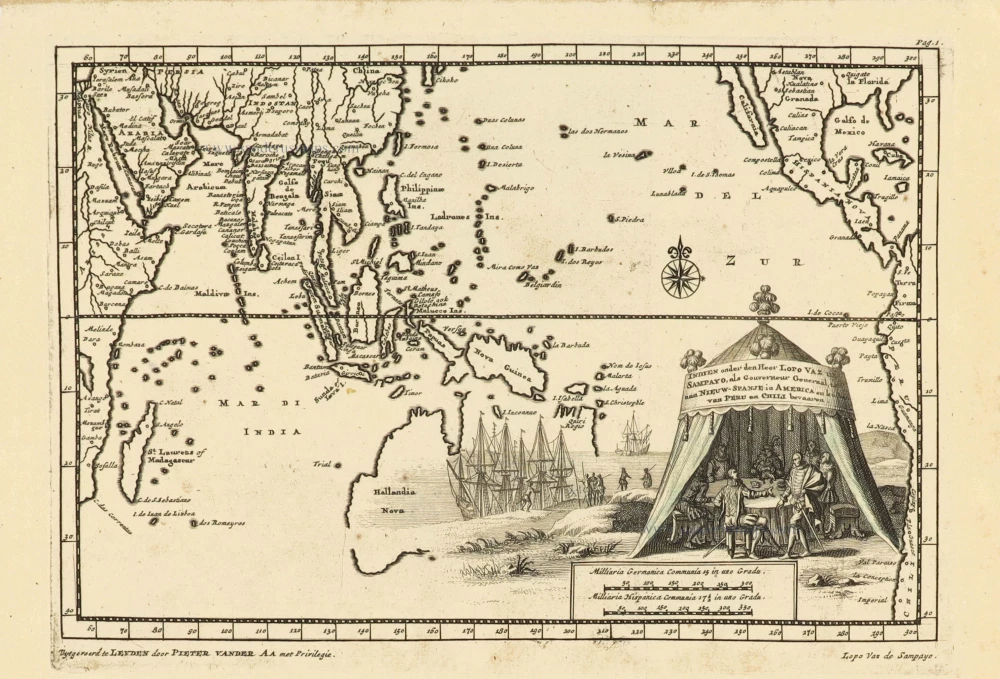 Indien onder den Heer Lopo Vaz de Sampayo, als Gouverneur Generaal tot aan Nieuw-Spanje in Amrica en kusten van Peru en Chili bevaaren.