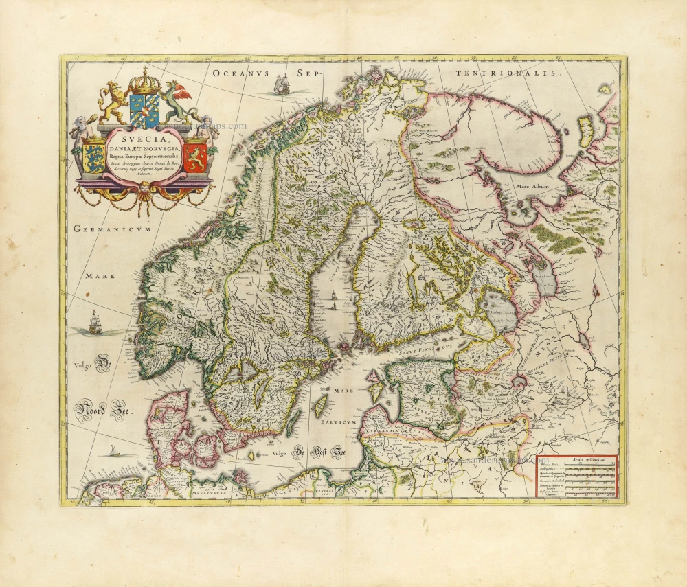Suecia, Dania et Norvegia, Regna Europae Septentrionalia. 