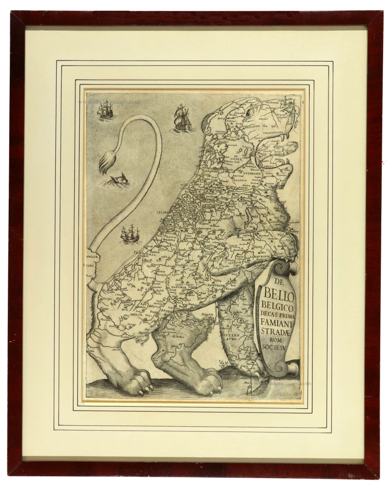 Leo Belgicus  - The Netherlands as a lion, by Famiano Strada.