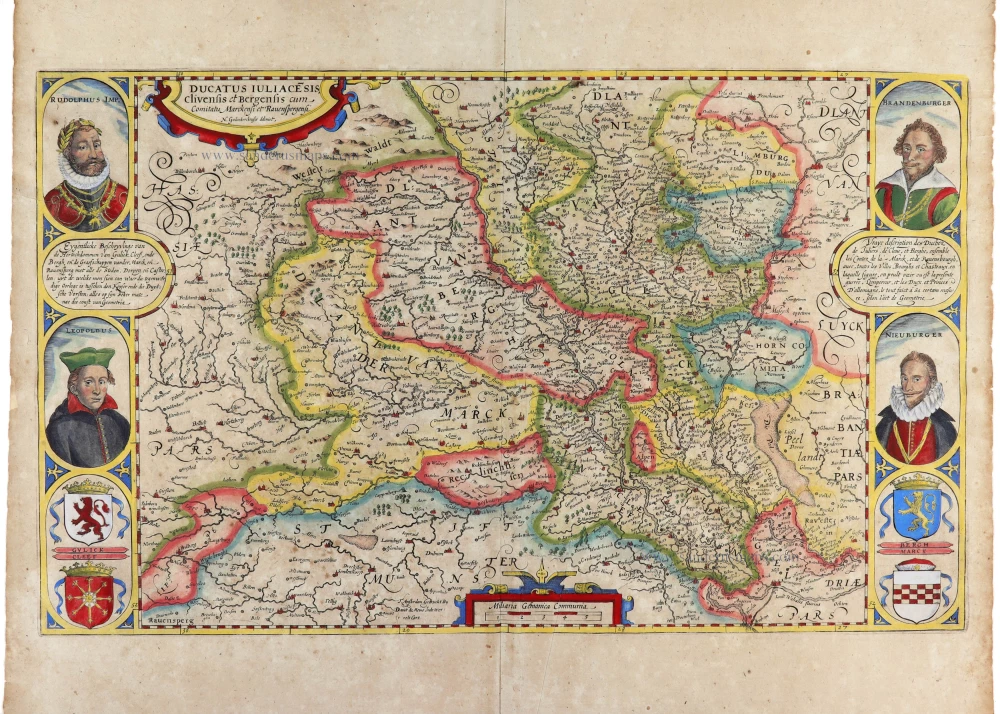 Ducatus Iuliace[n]sis, Clivensis et Bergensis cum Comitatu Merckensi et Ravensbergensi.