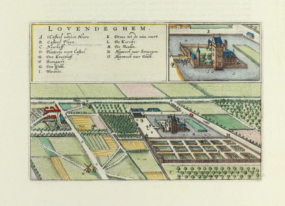 Lovendegem by A. Sanderus, published by J. Blaeu