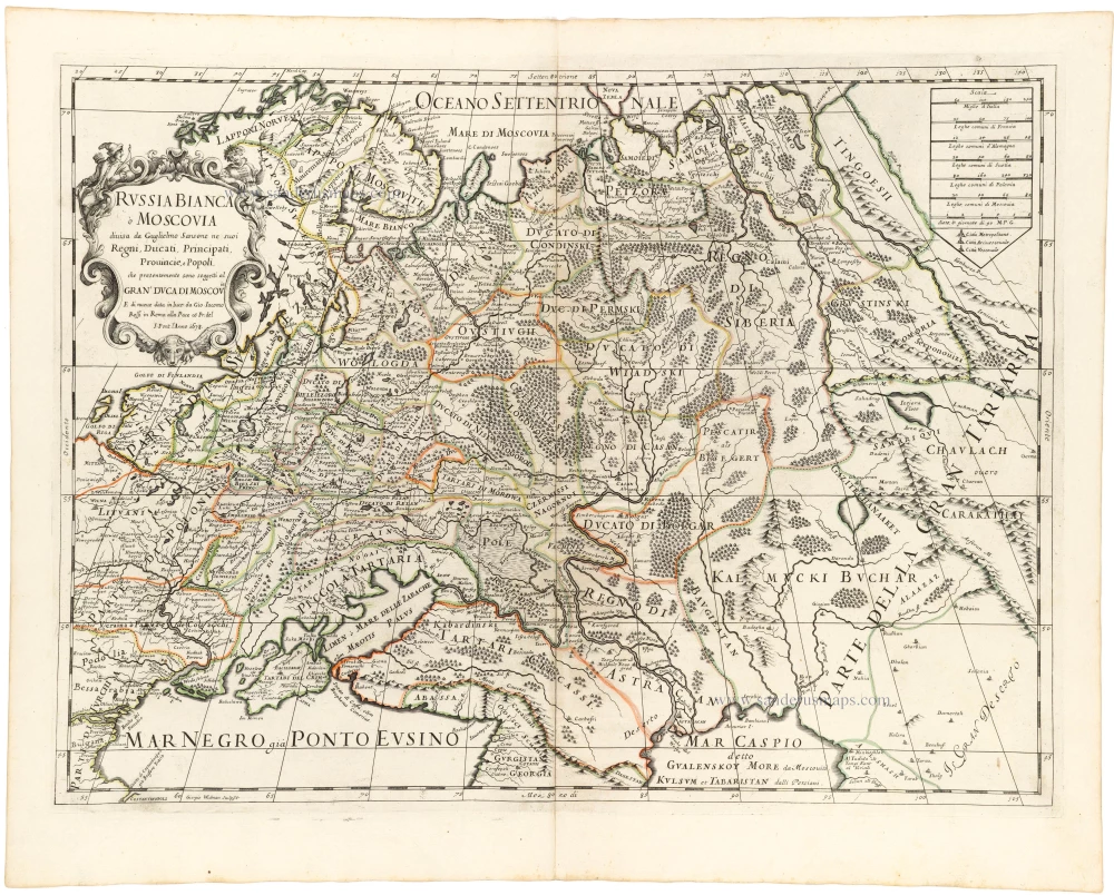 Russia, by Giacomo Cantelli da Vignola, published by Giovanni de Rossi.