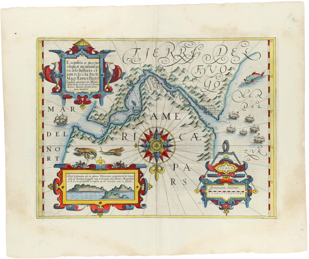Straits of Magellan, by Jodocus Hondius.