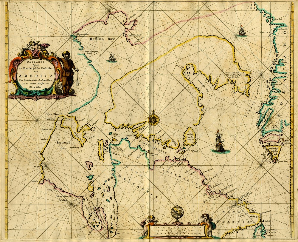 Antique map of Canada: Hudson Bay and Davis Strait by Goos P ...