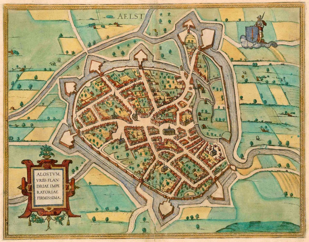 Antique map of Aalst by Braun & Hogenberg | Sanderus basis