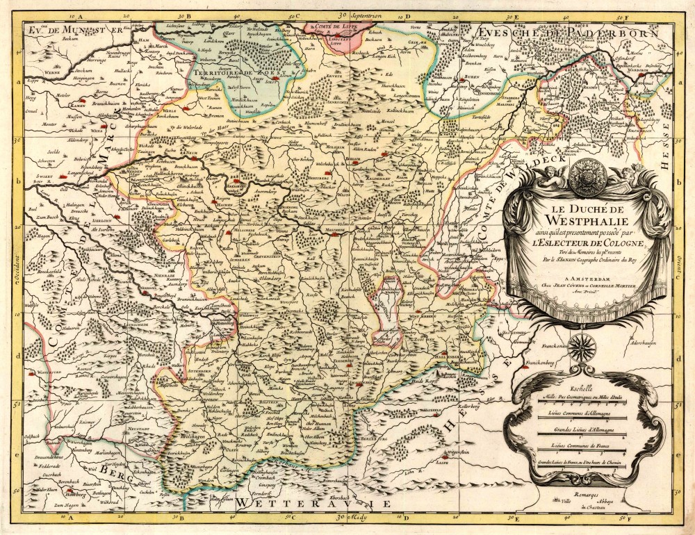 Antique map of Westphalia (Westfalen) by N. Sanson - Covens & Mortier ...